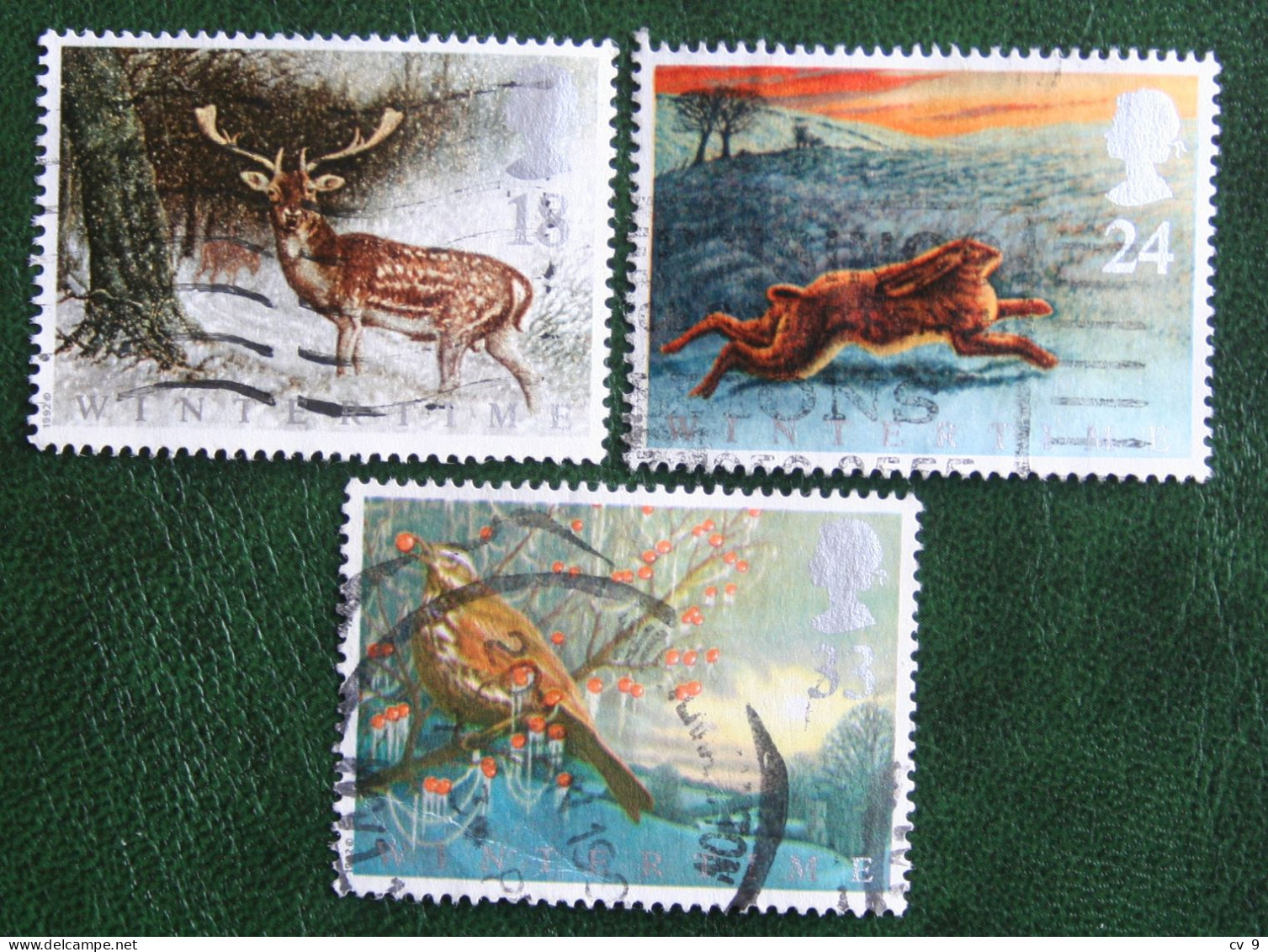 Animals In Winter Dear Fox Hare Bird (Mi 1372-1374) 1992 Used Gebruikt Oblitere ENGLAND GRANDE-BRETAGNE GB GREAT BRITAIN - Used Stamps