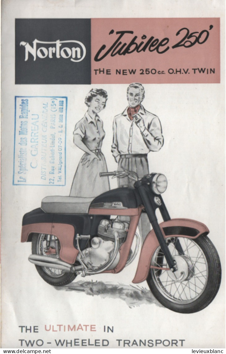 "NORTON Jubilee 250"/ The Utimate In Two-wheeled Transport/ "NORTOMO BIRMINGHAM" /Vers 1960-65     AC219 - Publicidad