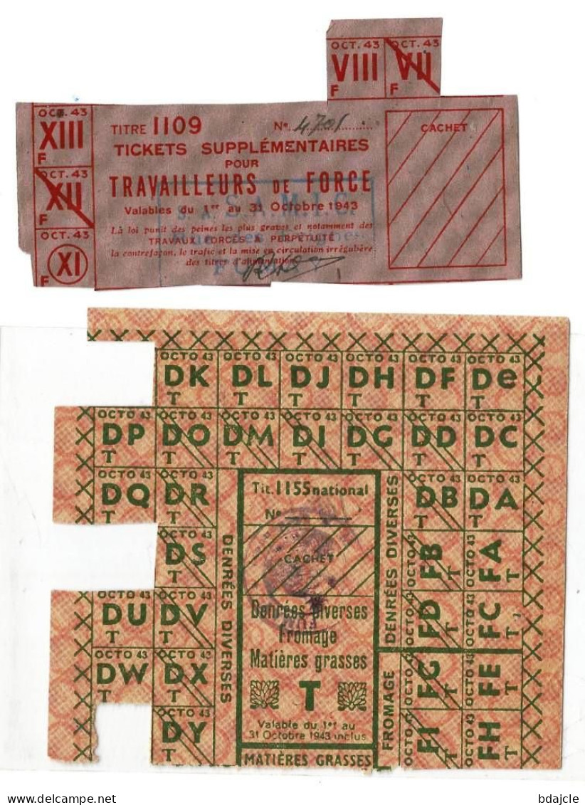 Carte De Coupons De Rationnement (avec Tickets) 14-11-1946 - Ohne Zuordnung