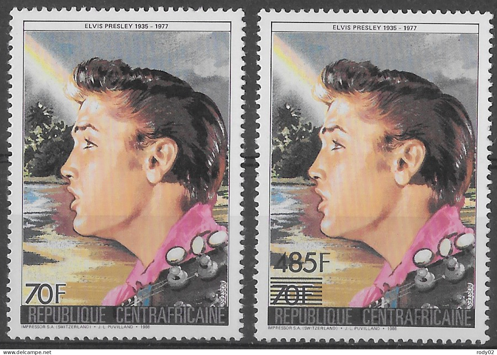 CENTRAFRIQUE - ELVIS PRESLEY - N° 755 ET 756 - NEUF** MNH - Elvis Presley