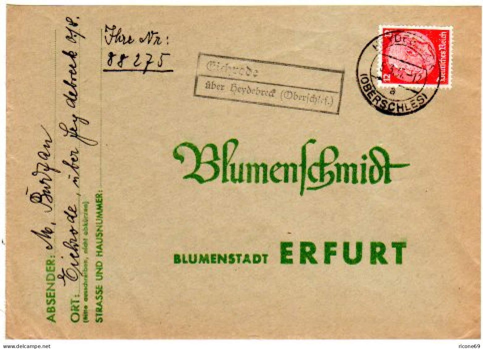 DR 1937, Landpost Stpl. EICHRODE über Heydebreck Auf Brief M. 12 Pf.  - Cartas & Documentos