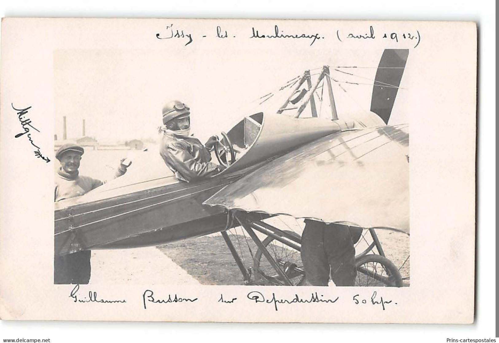 CPA 92 Issy Les Moulineaux Carte Photo Guillaume Busson Sur Deperdussin - Photographe G . Printamp - Airmen, Fliers