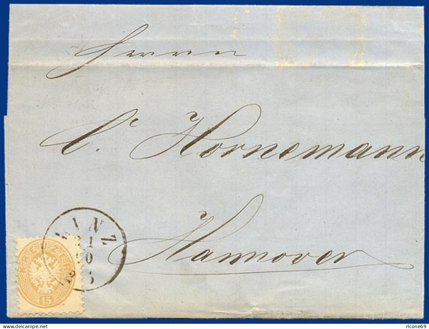 Österreich 1866, 15 Kr. Auf Brief V. LINZ Ins Königreich Hannover. #S455 - Cartas & Documentos