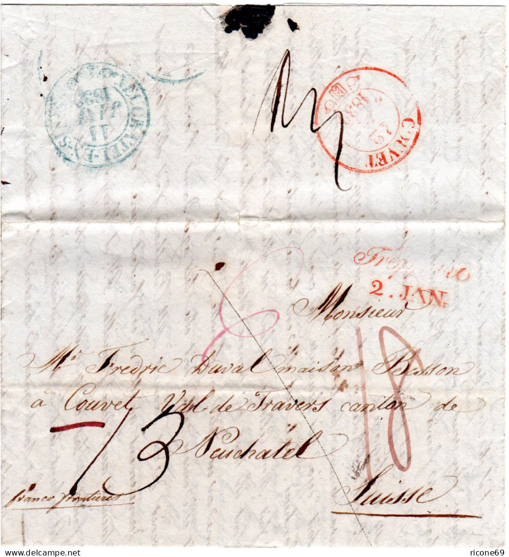 Österreich Schweiz 1839, Kpl. Brief V. Troppau "franco Frontieres". #S838 - ...-1850 Prefilatelía