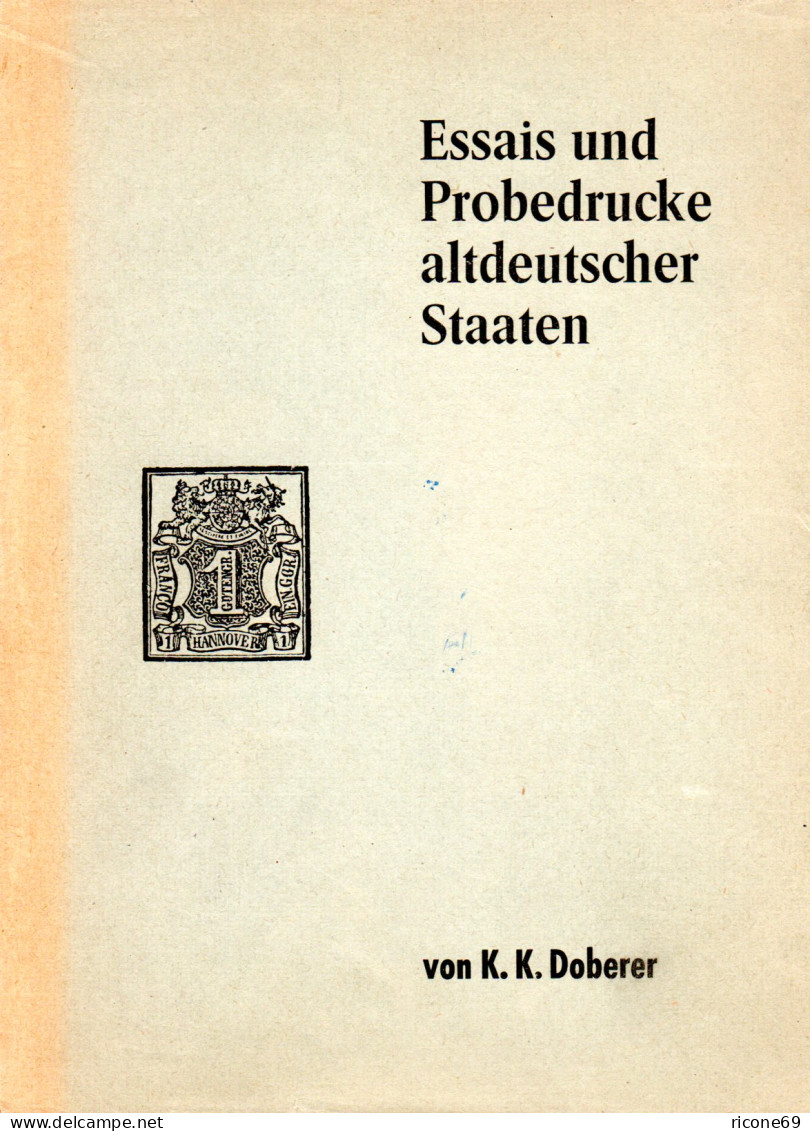 Doberer, K.K., Essais Und Probedrucke Altdeutscher Staaten, 104 S. - Otros & Sin Clasificación