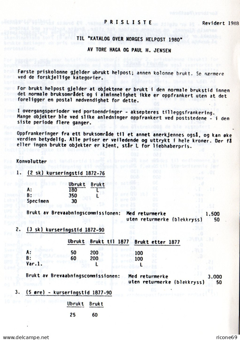 Norges Helpost 1872-1980, Norwegen Ganzsachen Spezialkatalog M. Söknadskort - Altri & Non Classificati