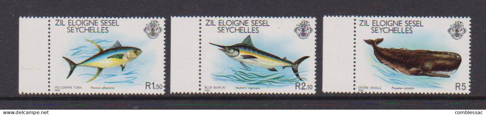 SEYCHELLES  ZIL ELWAGNE  SESEL    1980    Marine  Life    Set  Of  3   MNH - Seychelles (1976-...)