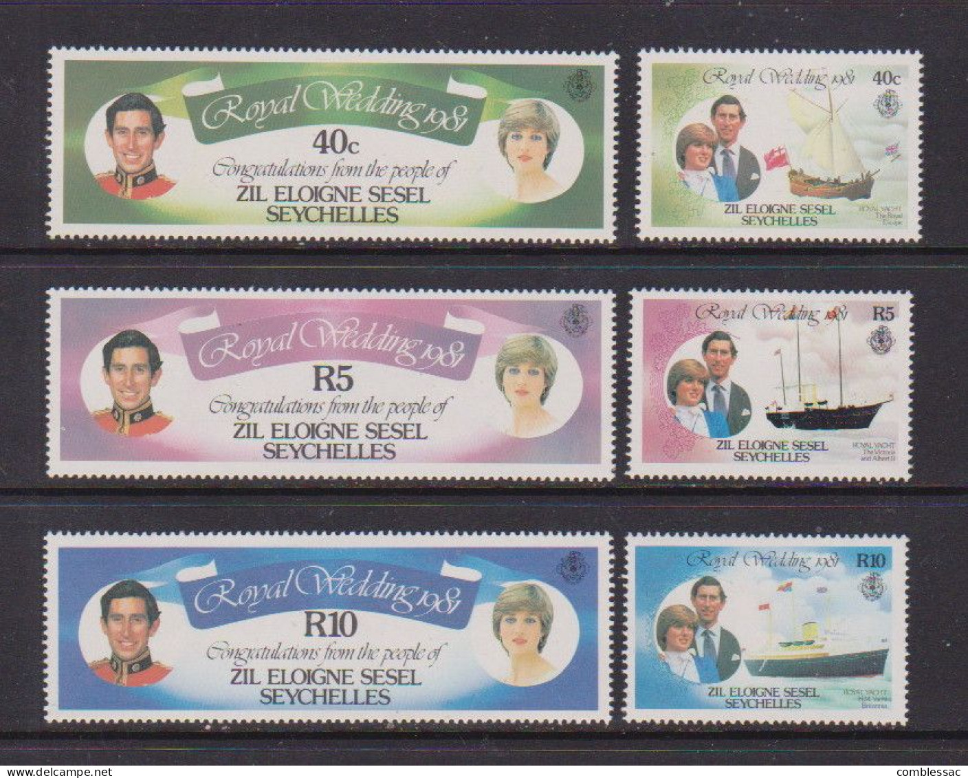 SEYCHELLES  ZIL ELWAGNE  SESEL    1981    Royal  Wedding    Set  Of  6   MNH - Seychelles (1976-...)