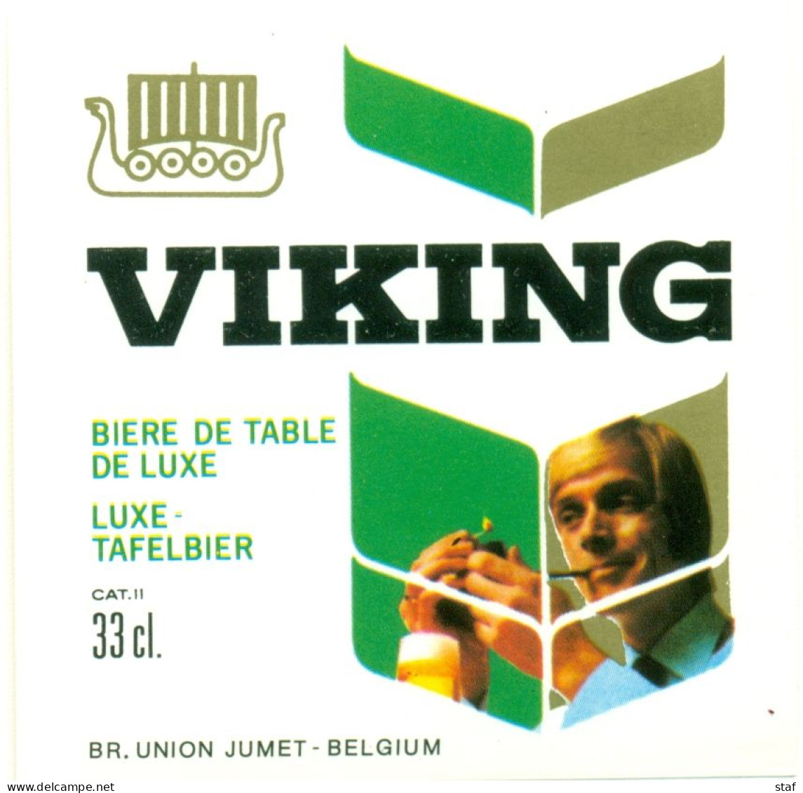 Oud Etiket Bier Viking - Brouwerij / Brasserie Union Te Jumet - Cerveza