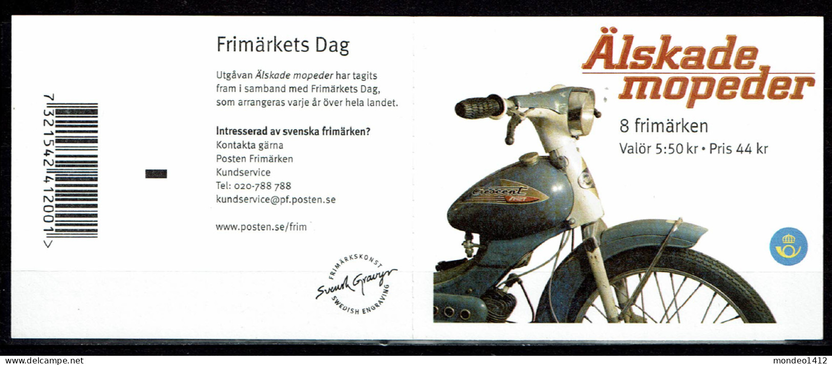 Sweden 2005 - YT N°C2467 - Used - Boekje/carnet - Moped, Motorcycle, Cyclomoteur - 1981-..