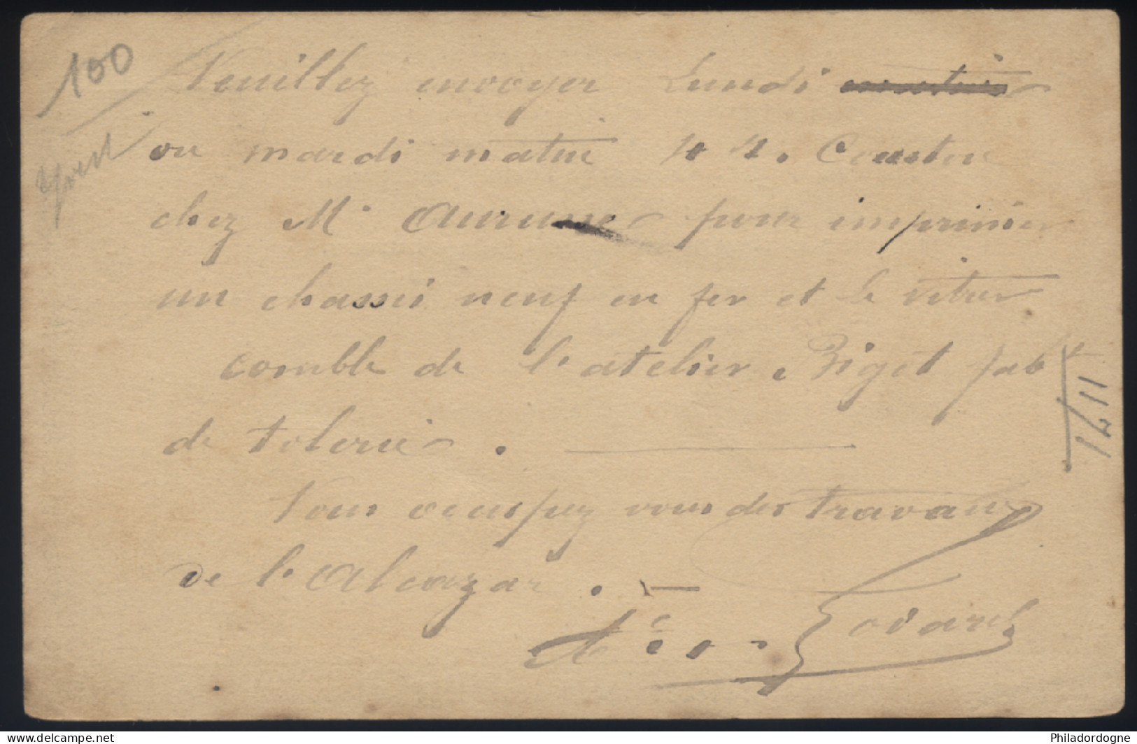 France - Yvert N° 54 Oblitéré Seul Sur CP Précurseur GC 3921 Paris Les Ternes Pour Paris - 03/1876 - 1871-1875 Cérès