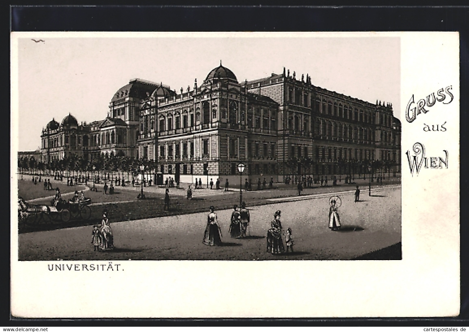 Lithographie Wien, Universität Und Flaneure  - Autres & Non Classés