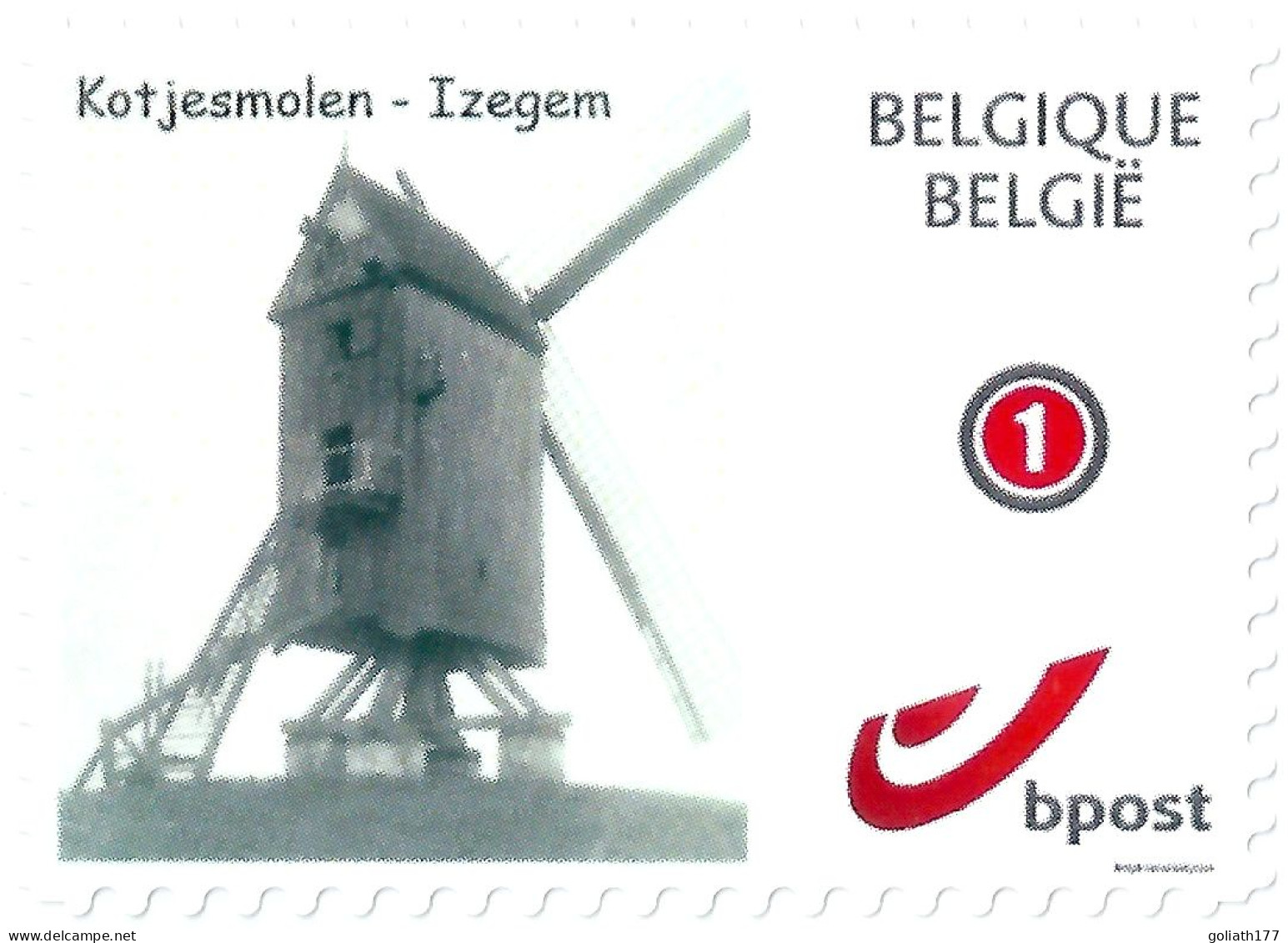 MyStamp 1 Belgie ** - Izegem - Kotjesmolen - Nuevos