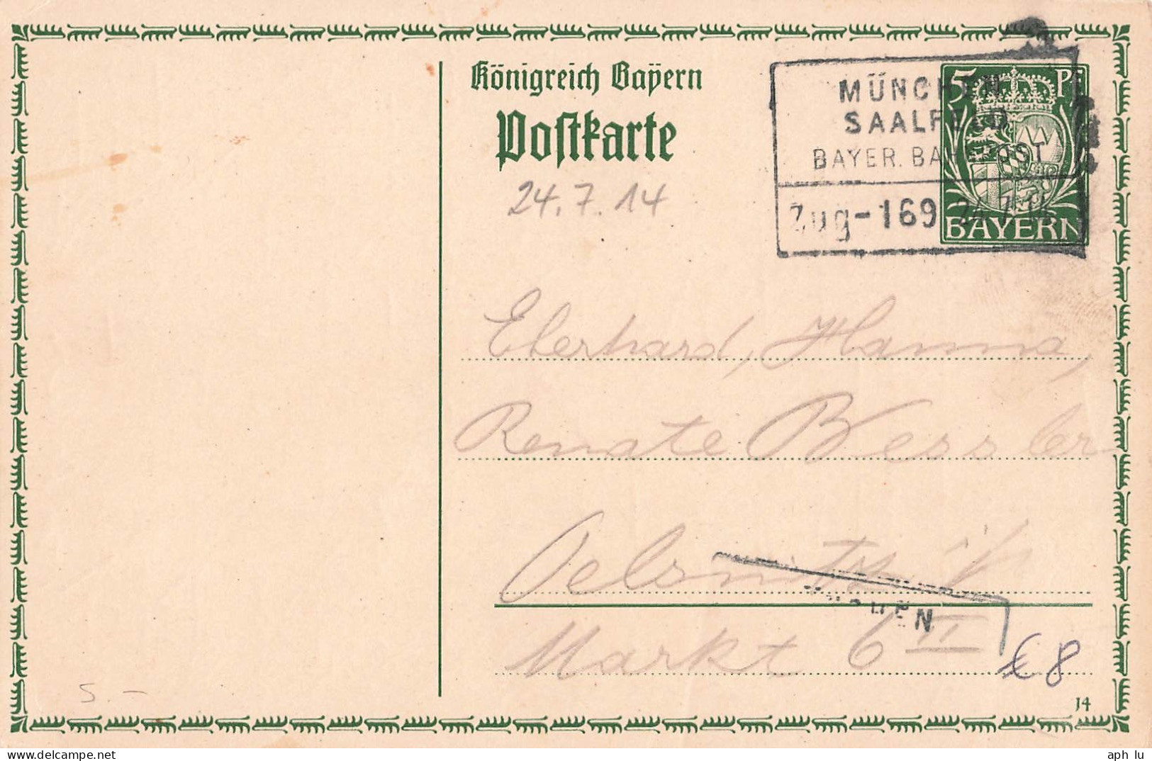 Bahnpost (Ambulant; R.P.O./T.P.O.) München-Saalfeld (ZA2393) - Covers & Documents