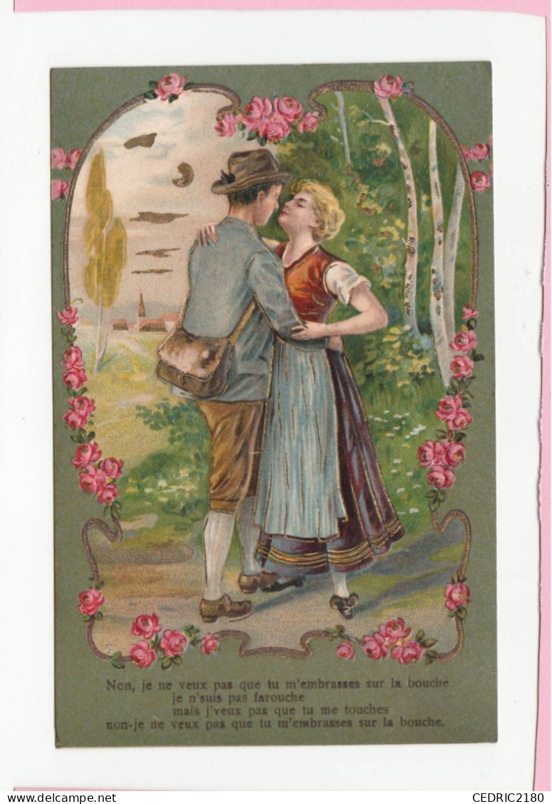 CARTE GAUFREE COUPLE AMOUREUX - Couples