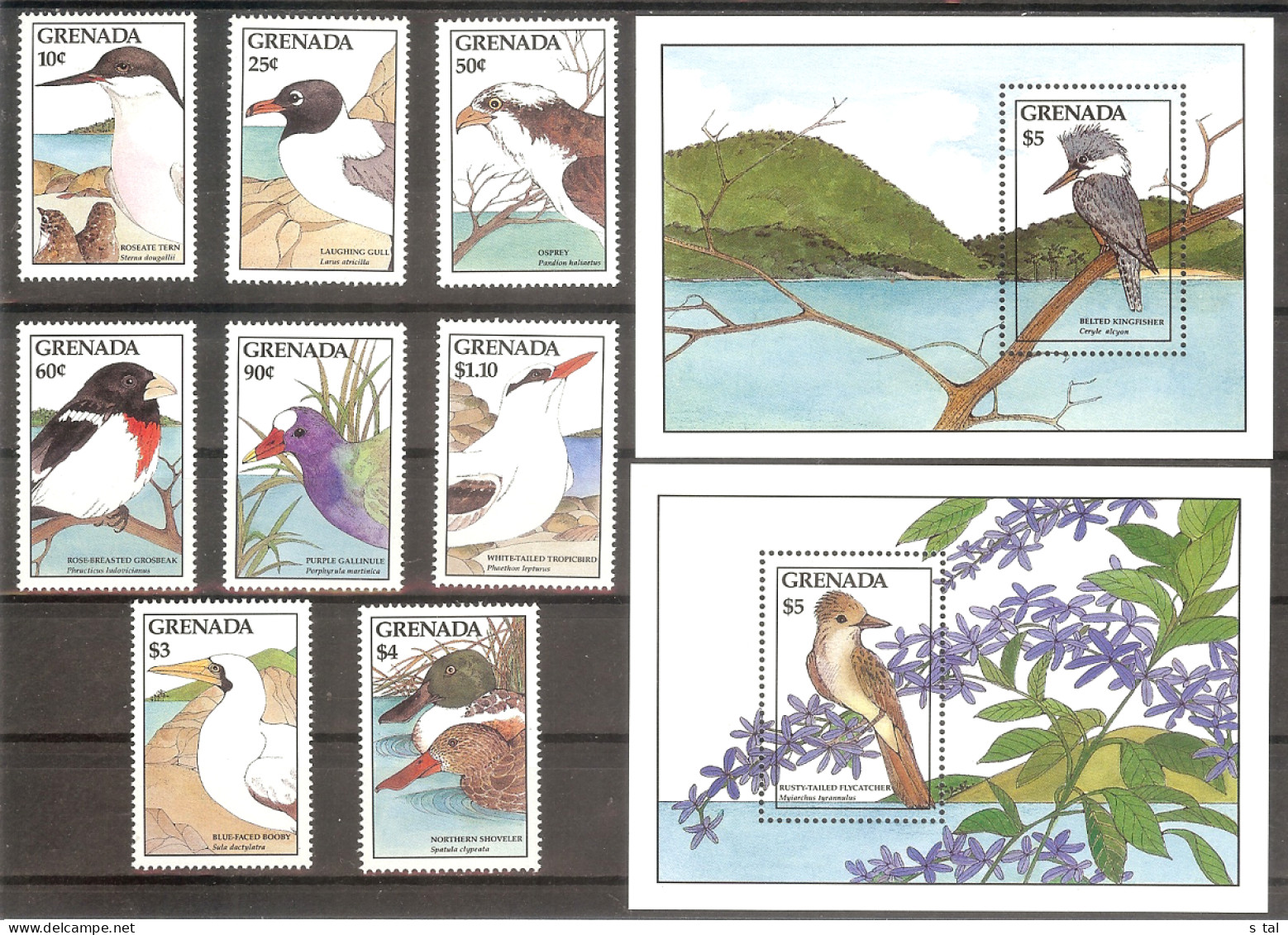 GRENADA Birds Set 8 Stamps +2 S/Sheets MNH - Autres & Non Classés