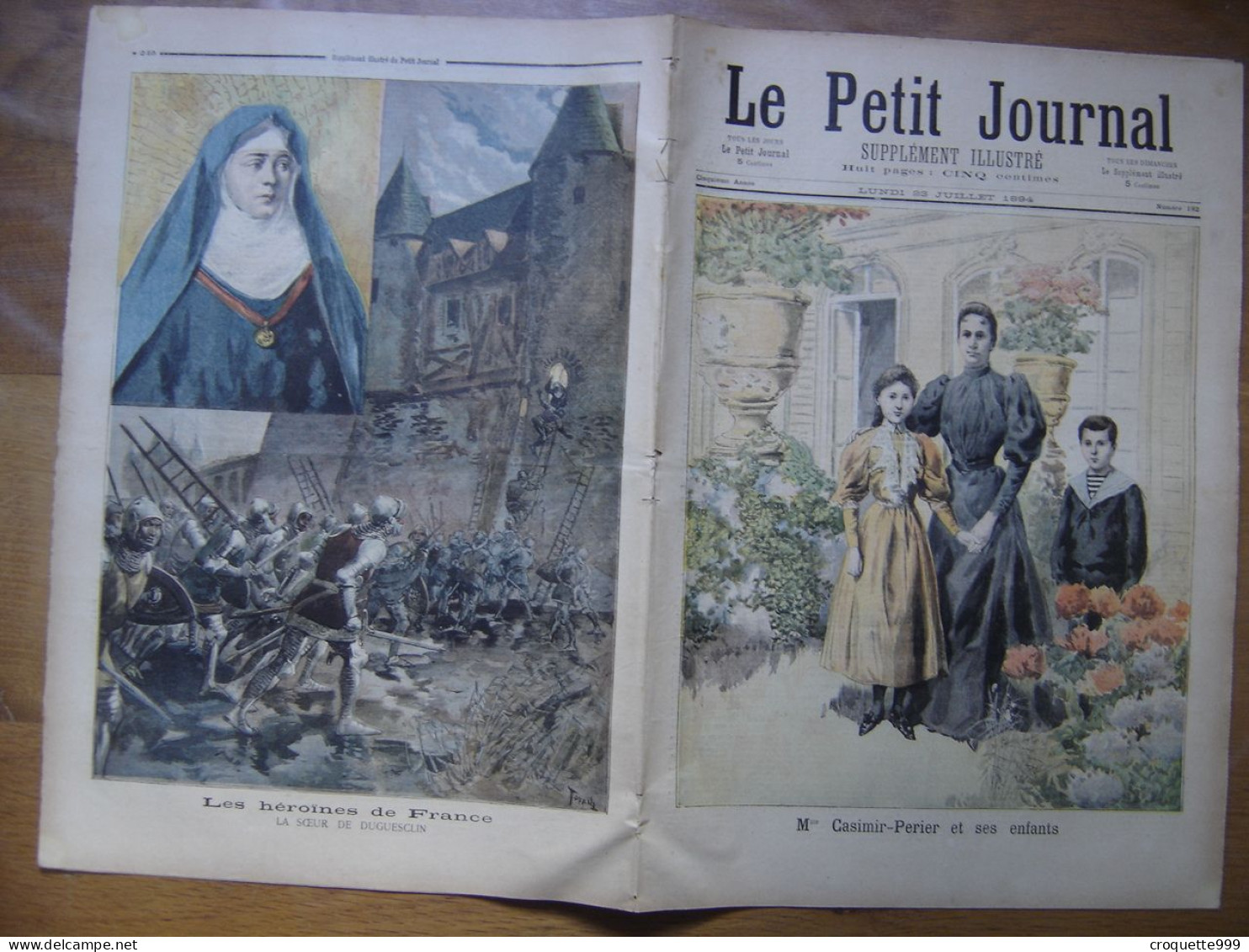 1894 LE PETIT JOURNAL 192 Madame Perier Et Ses Enfants Soeur Duguesclin - 1850 - 1899