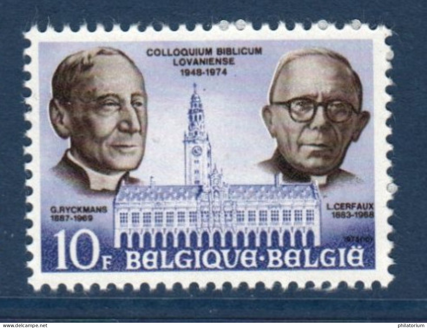 Belgique, België, **, Yv 1765, Mi 1826, SG 2396, G. Ryckmans, L. Cerfaux Et Façade De La Bibliothèque Universitaire, - Unused Stamps