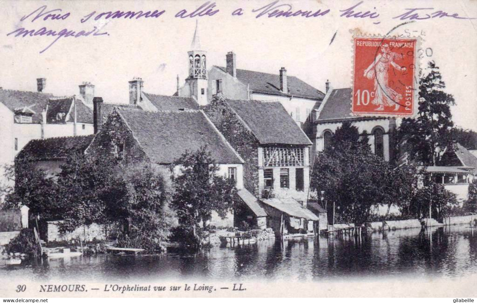 77 - Seine Et Marne -  NEMOURS -  L Orphelinat Vue Sur Le Loing - Nemours