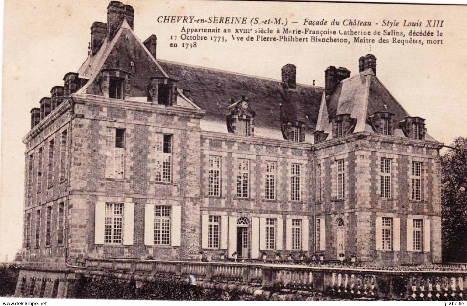 77 - Seine Et Marne - Chateau De CHEVRY En SEREINE -  La Facade - Sonstige & Ohne Zuordnung