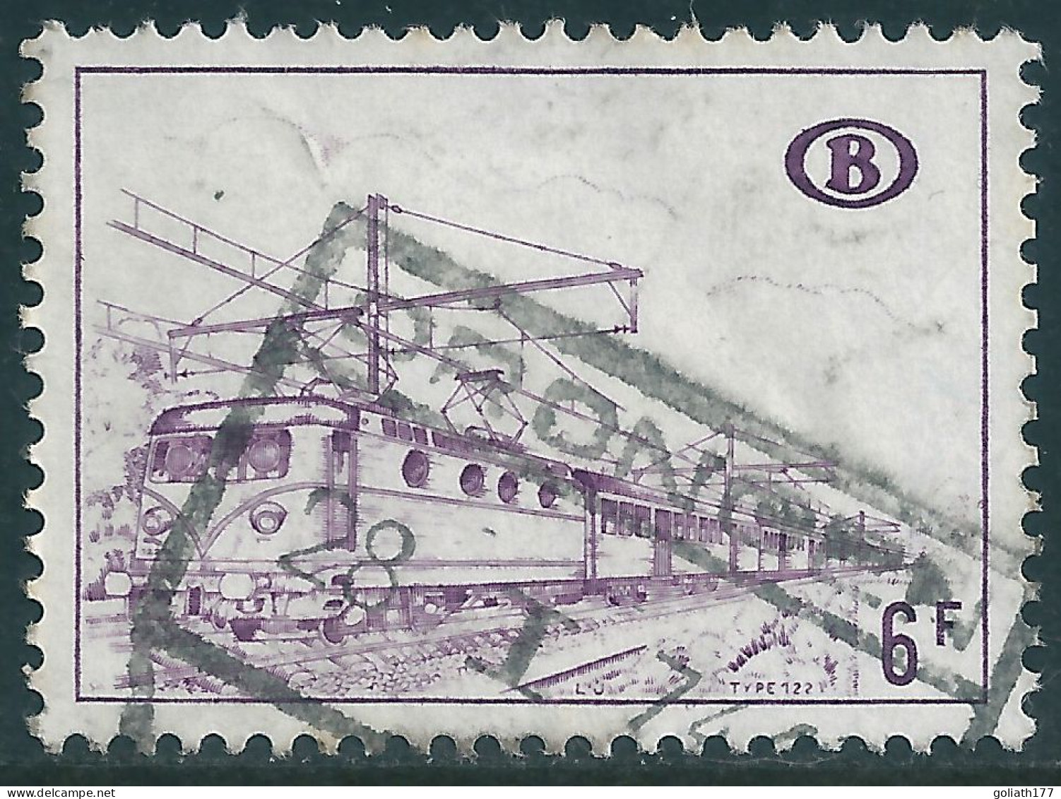 TR383-Cu Wit Papier Gestempeld - Witte Locomotief - Stempel Drongen - Gebraucht