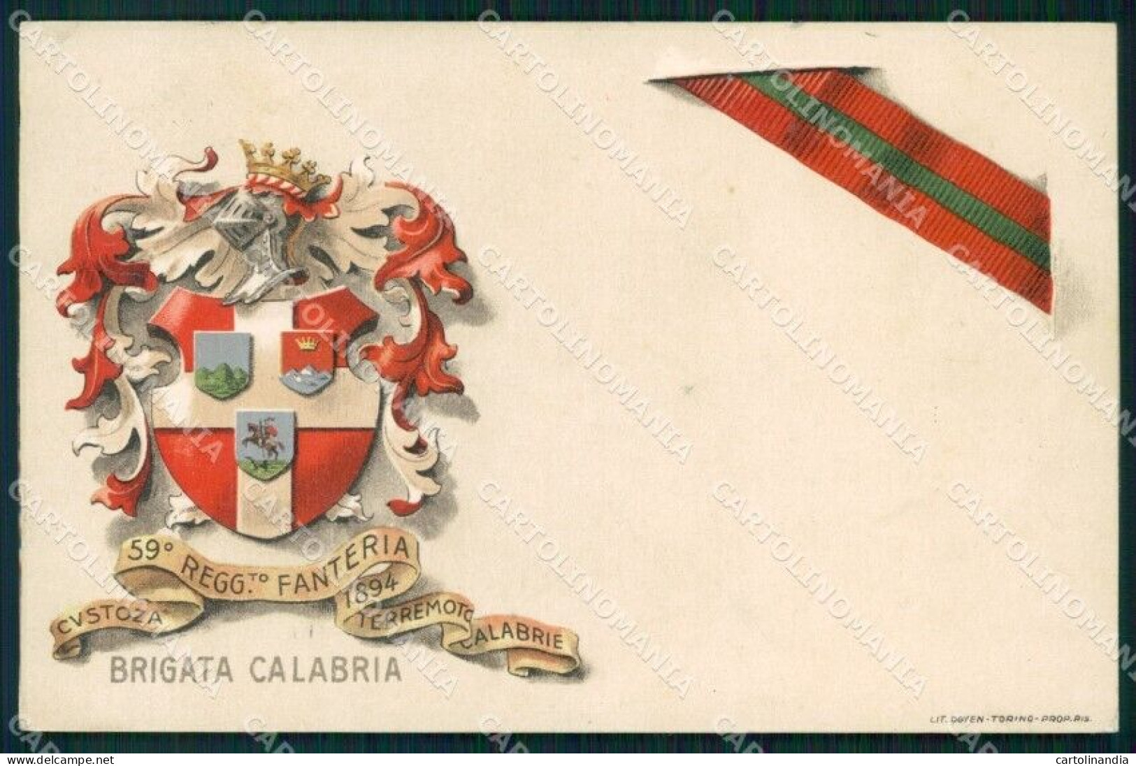 Militari Reggimentali 59º Reggimento Fanteria Brigata Calabria Cartolina XF5139 - Regimente