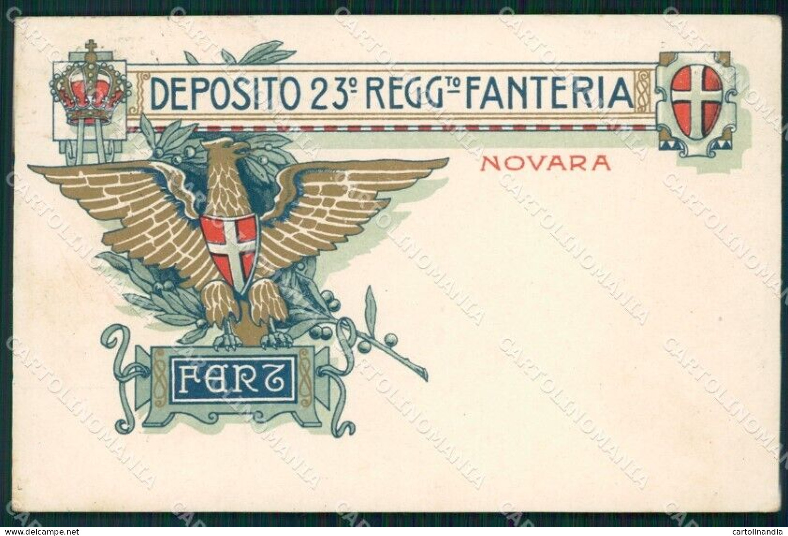 Militari Reggimentali 23º Reggimento Fanteria Novara 1918 Cartolina XF4591 - Regiments