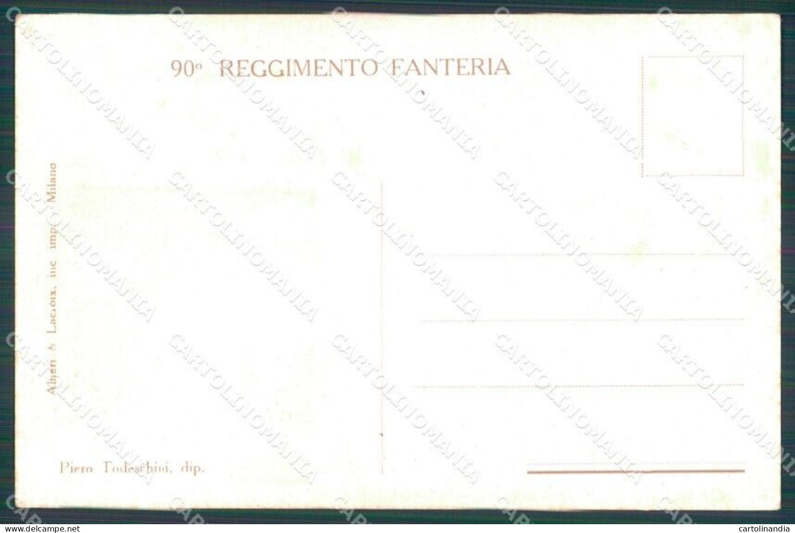 Militari Reggimentali 90º Reggimento Fanteria PIEGHINA Cartolina XF5653 - Regiments