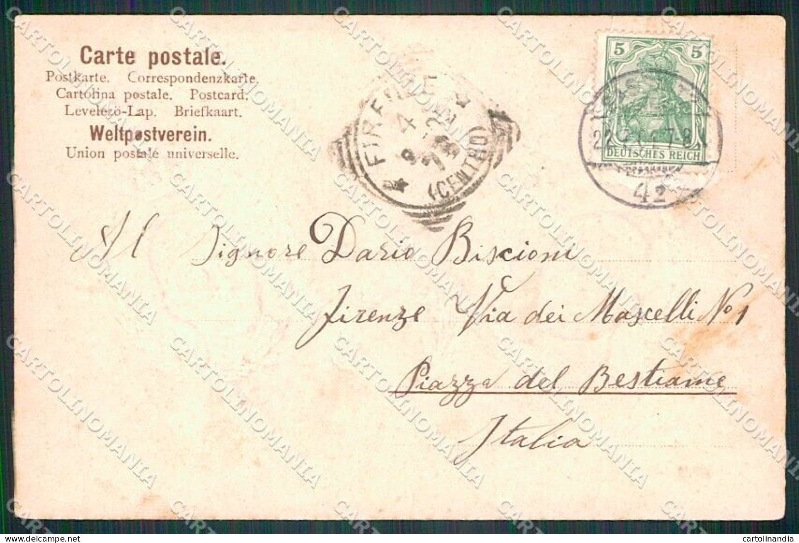 Royalty Reali Savoia Wilhelm II Kaiser Berlin 1902 PIEGHINE Cartolina XF6726 - Altri & Non Classificati