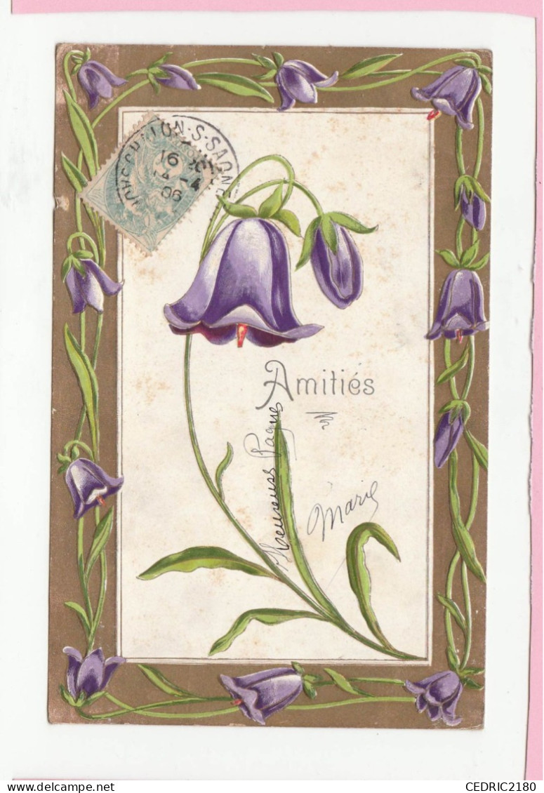 CARTE GAUFREE FLEURS AMITIES - Blumen