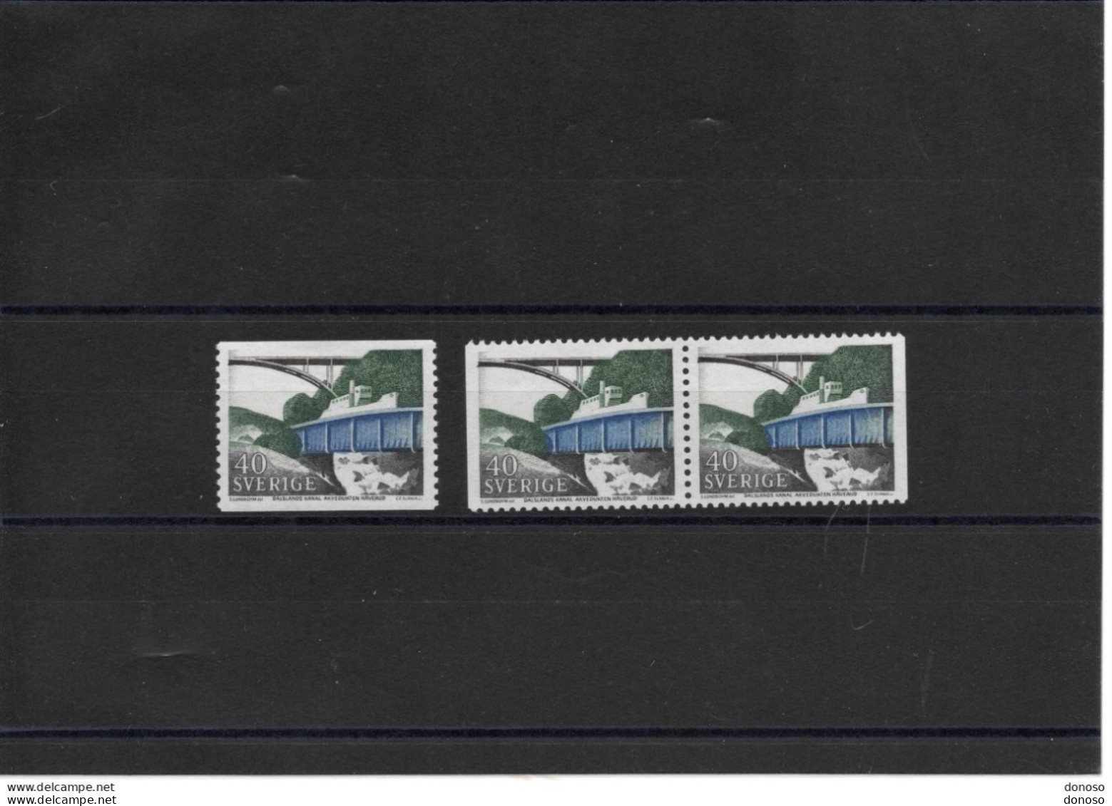 SUEDE 1968 Canal De Dasland Et Aqueduc D'Haverud Yvert 582 + 582aa, Michel 599 NEUF** MNH - Nuovi