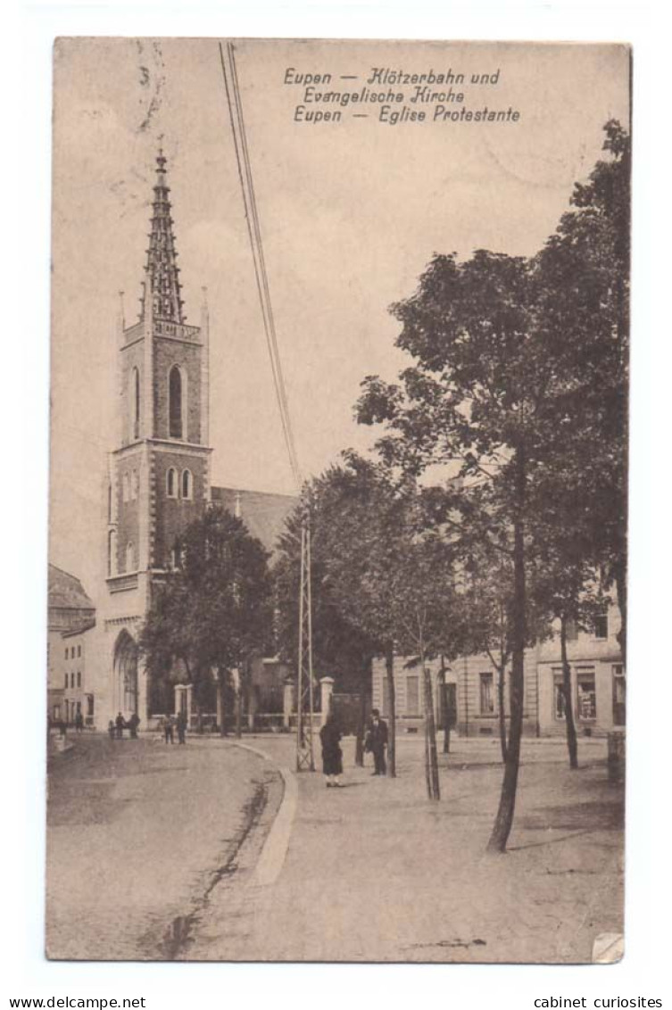 Eupen - Klözterbahn Und Evangelische Kirche - Eglise Protestante - Animée - Eupen