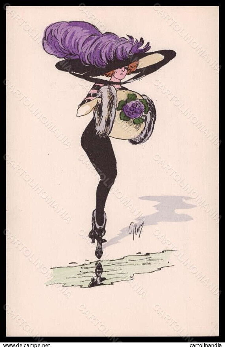 Artist Signed Plum Fashion Glamour Lady Mode Hand Painted G H Paris Pc VK6215 - Sonstige & Ohne Zuordnung