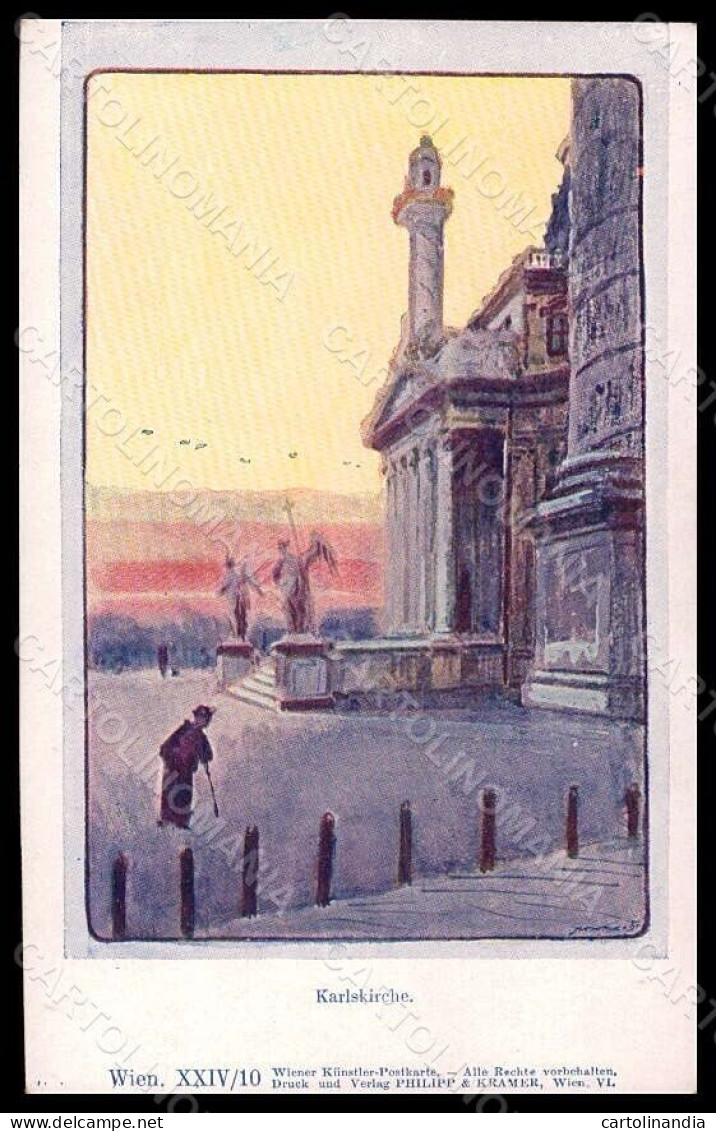 Artist Signed Philipp & Kramer Wien Karlskirche Serie XXIV-10 Postcard VK7060 - Sonstige & Ohne Zuordnung