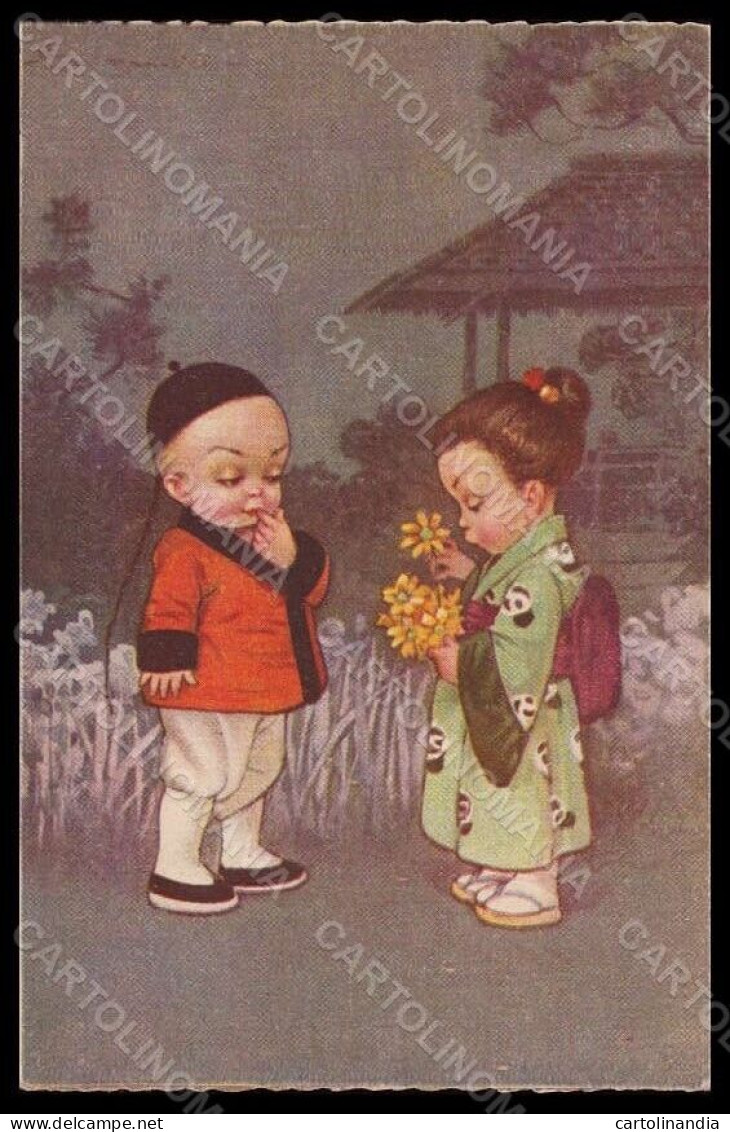 Artist Signed Illustratori Colombo Children Geisha Serie 1982-1 Postcard VK7184 - Sonstige & Ohne Zuordnung