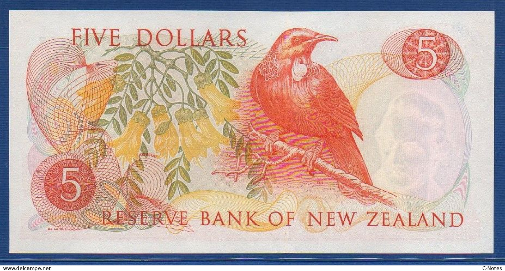 NEW ZEALAND  - P.165d – 5 Dollars ND (1967 - 1981) UNC, S/n 145 000193 - Nuova Zelanda