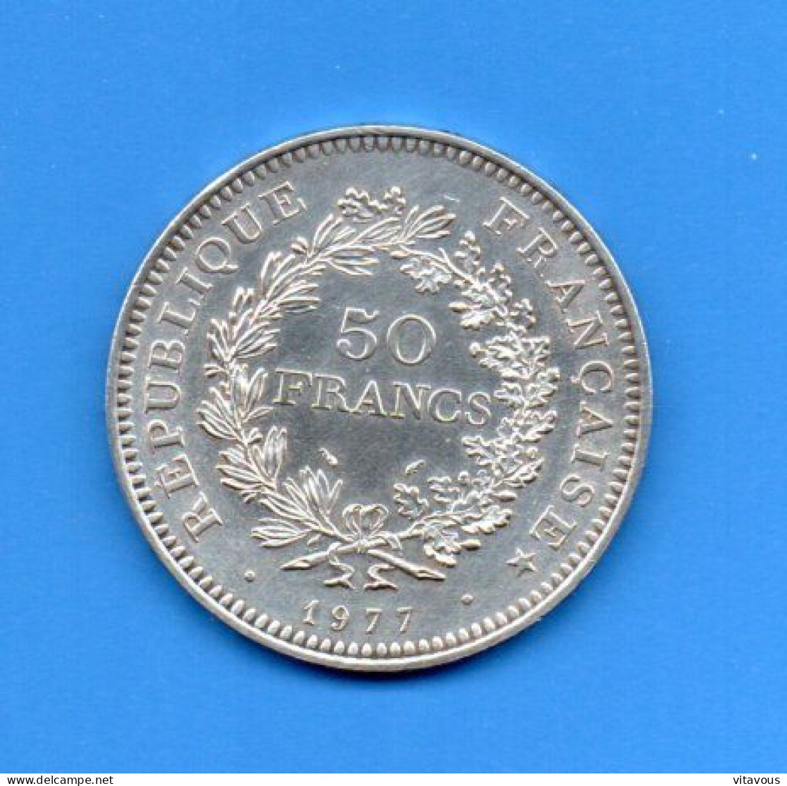 Pièce  Argent 1977 Française - 50 Francs Hercule France (ref 1977.1) - 50 Francs