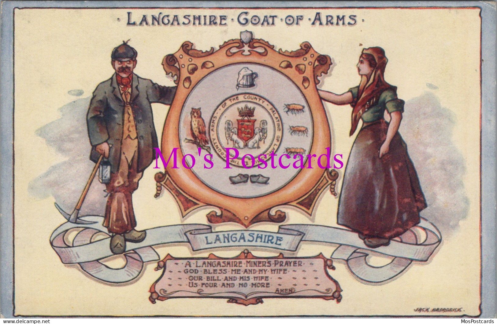 Lancashire Postcard - Lancashire Coat Of Arms  DZ140 - Other & Unclassified