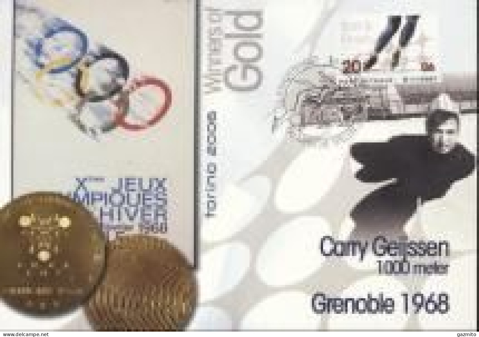 Netherlands 2012, Olympic Games Winners, Grenoble, Carry Geissen, Special Cover - Invierno 1968: Grenoble