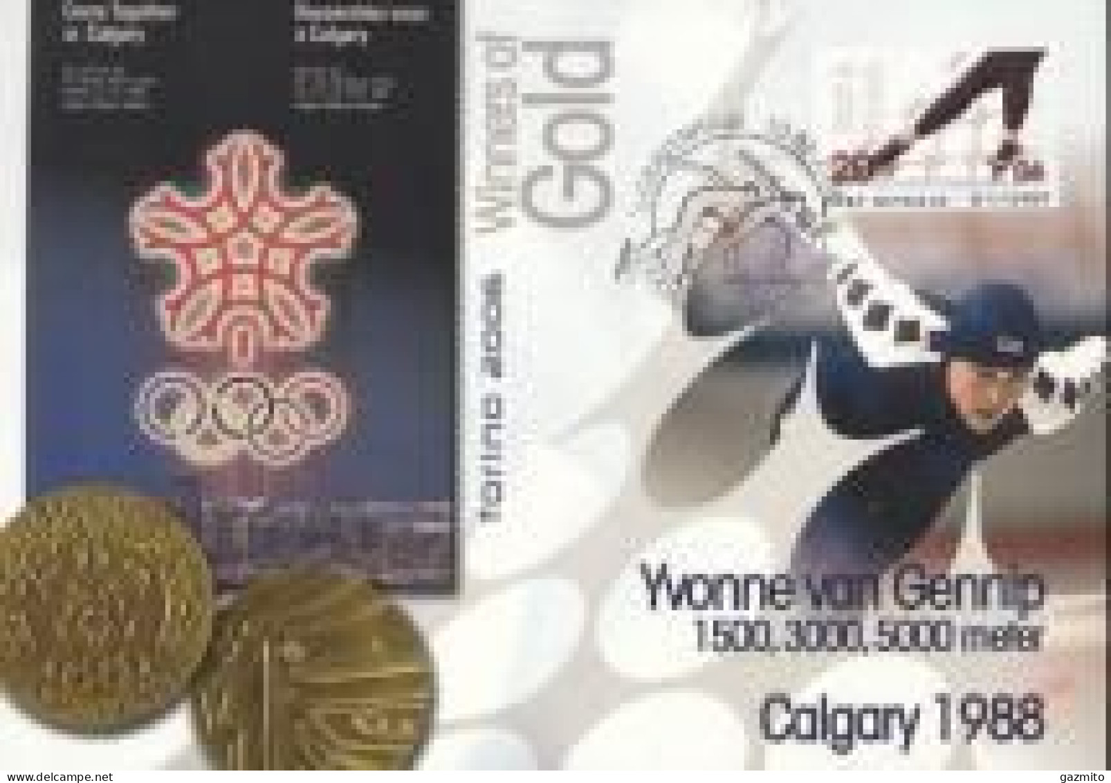 Netherlands 2012, Olympic Games Winners, Calgary, Yvanne Van Gennip, Skating, Special Cover - Invierno 1988: Calgary