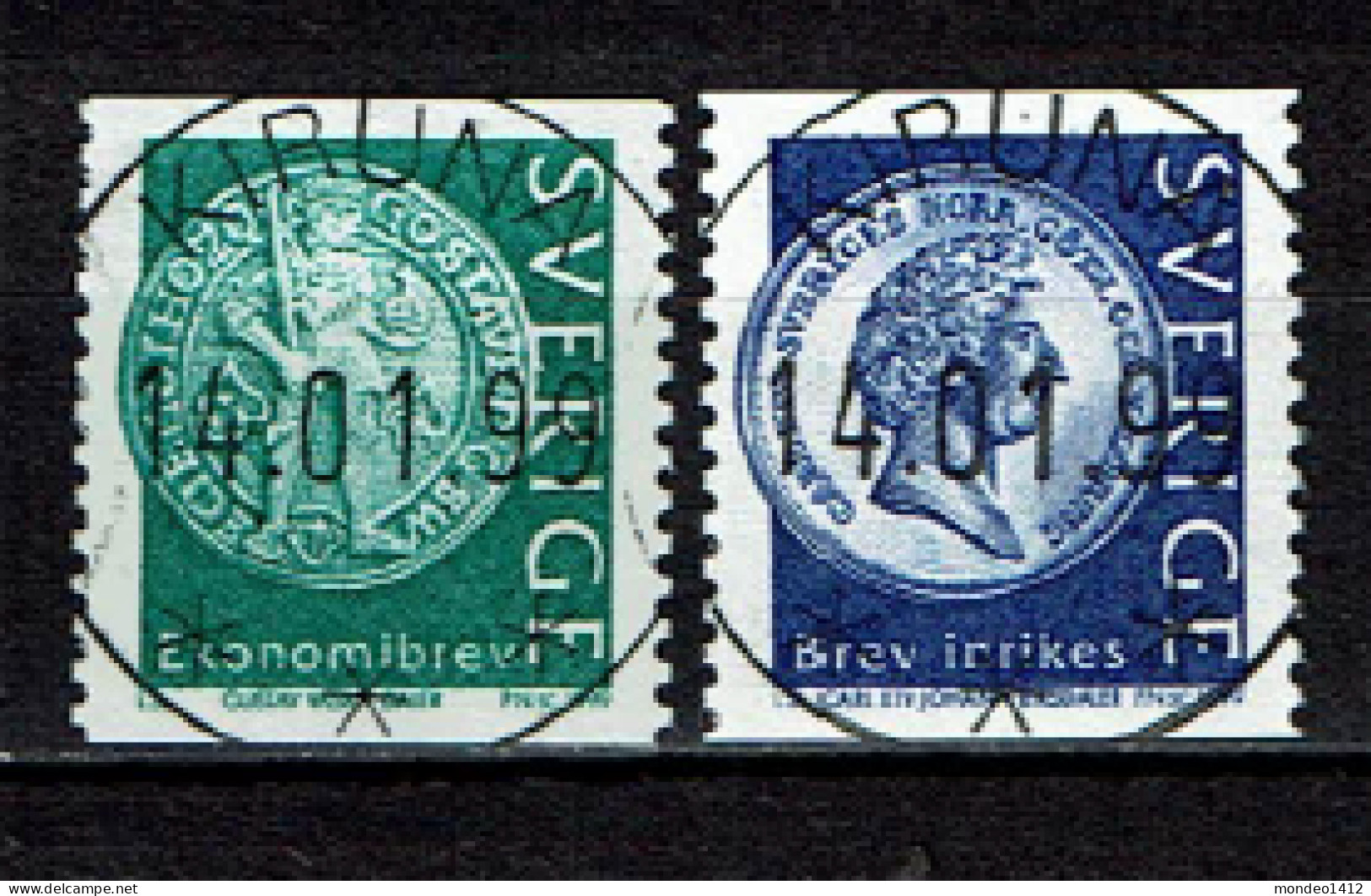 Sweden 1999 - Yv 2075/76 - Coins, Pièces De Monnaie - Used - Oblitérés