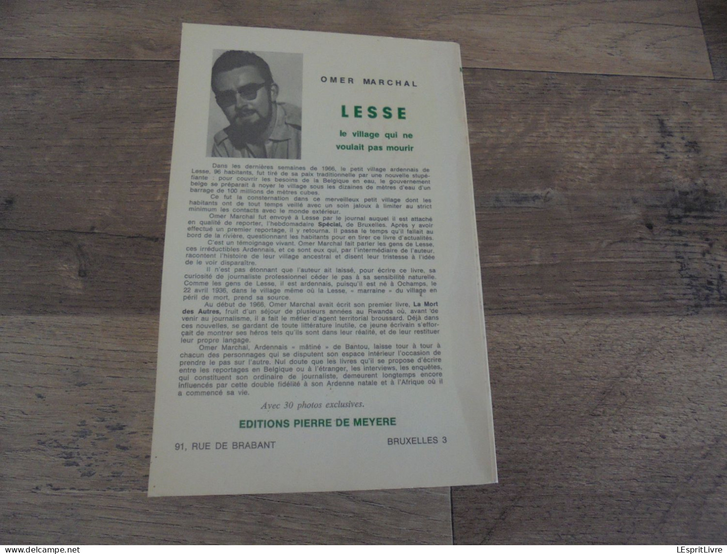 LESSE LE VILLAGE QUI NE VOULAIT PAS MOURIR Omer Marchal 1967 Epuisé Régionalisme Ardenne Redu Barrage Villageois