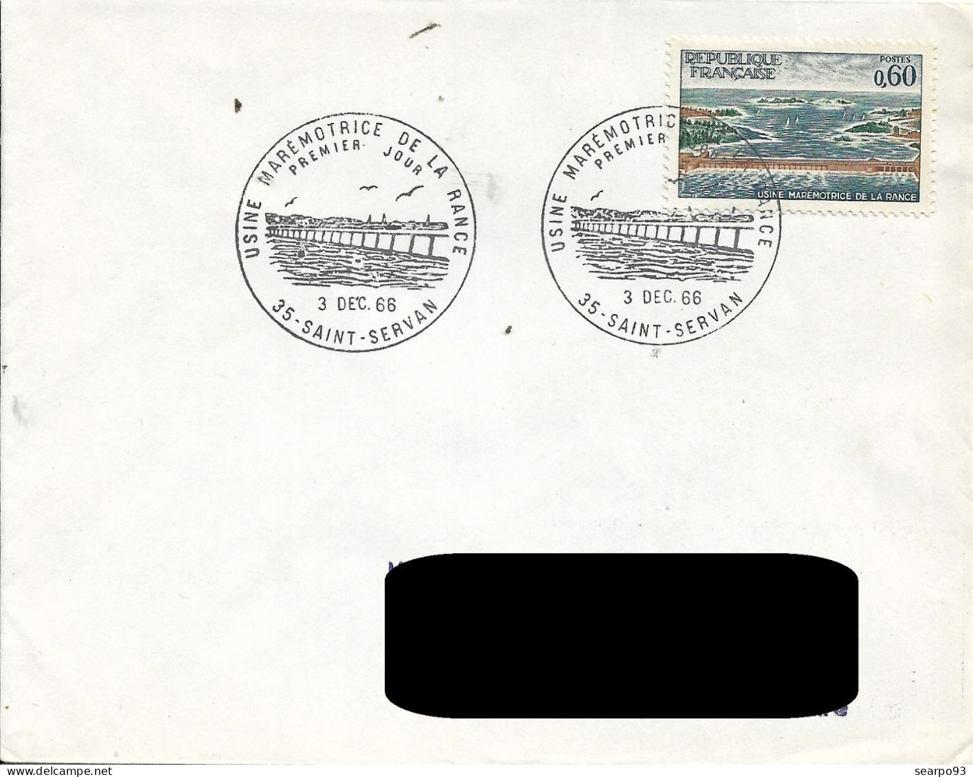 FRANCE. FDC. TIDAL POWER PLANT. SAINT SERVAN. 1966 - 1960-1969