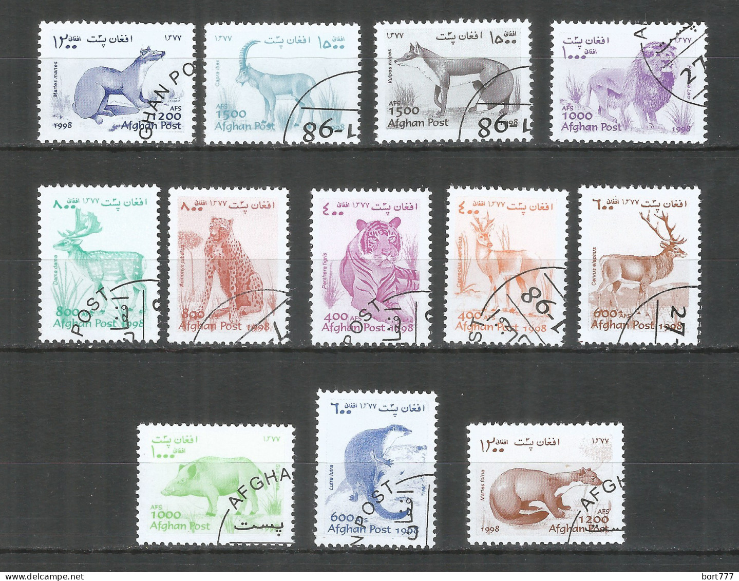 Afghanistan 1998 Year , Used Stamps Set Animals 12v - Afganistán