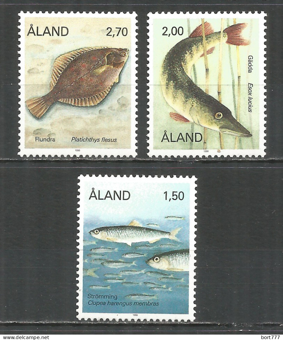 Aland Finland 1990 Year. Mint Stamps MNH (**) Mi. # 38-40 Fish - Ålandinseln