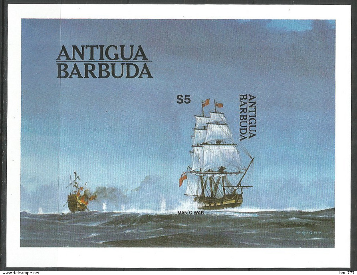 Antigua Barbuda 1988 Year , Mint Block MNH (**) Ships Imperf. - Antigua Et Barbuda (1981-...)