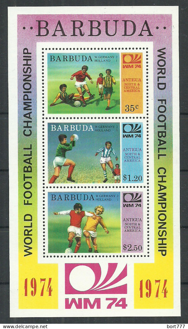 Barbuda 1974 Year , Mint Block (MNH**) Soccer Futball  - Antigua And Barbuda (1981-...)