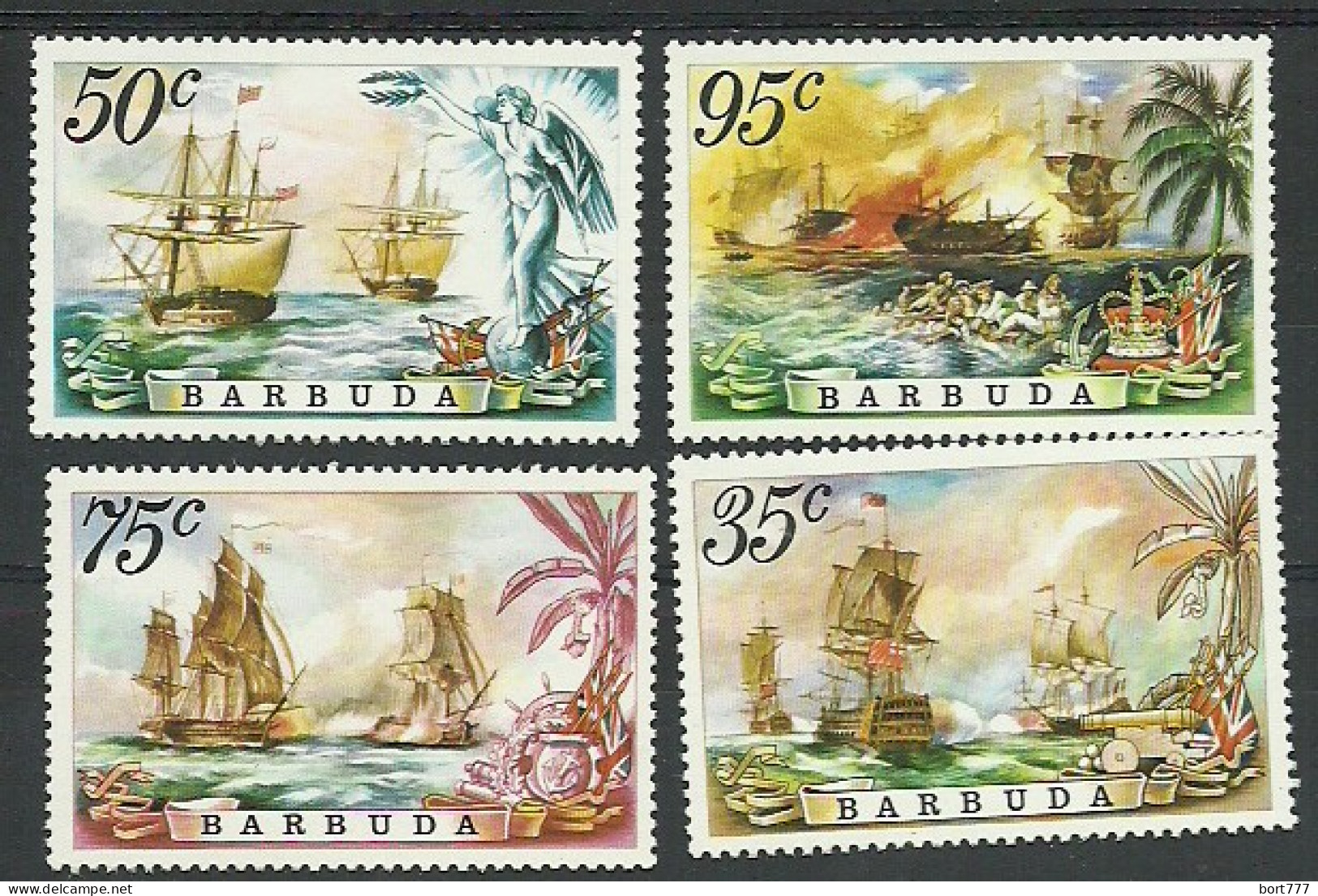 Barbuda 1975 Year , Mint Block (MNH**) Ships  - Antigua And Barbuda (1981-...)