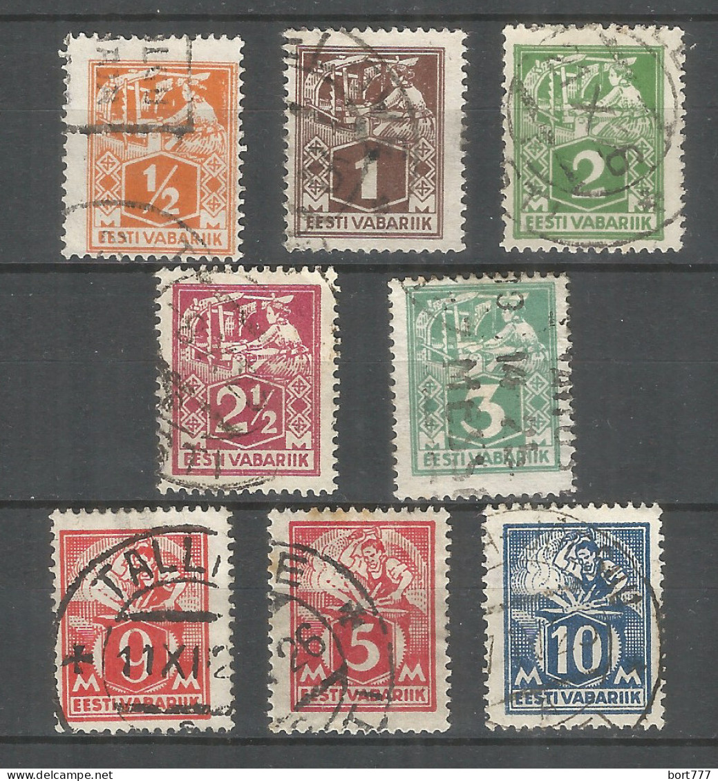 Estonia 1922 Year Used Stamps Mich.# 32-39A  - Estonia