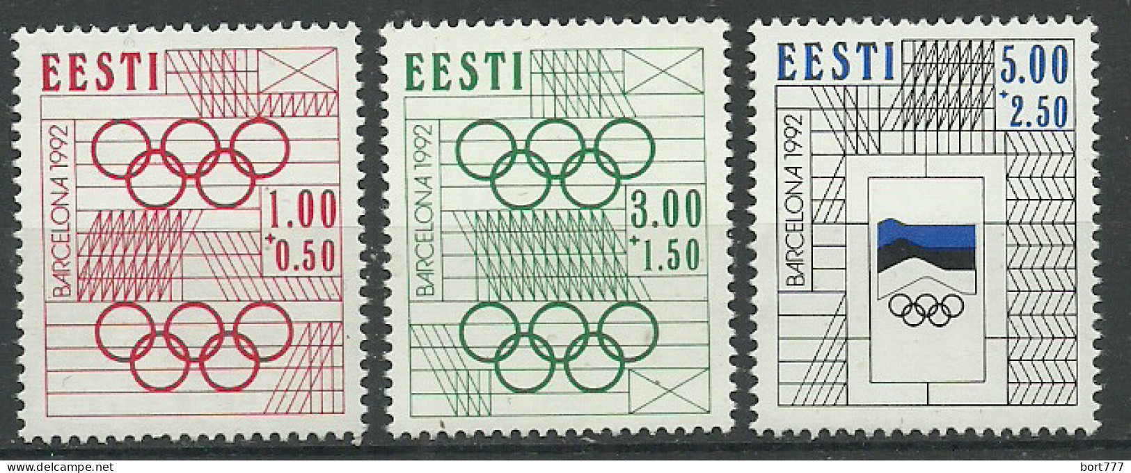 Estonia 1992 Mint Stamps MNH (**) Mich.# 180-82 - Estonie